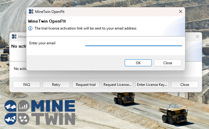 Enter email dialog