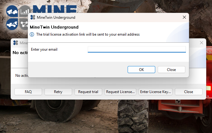 Enter email dialog