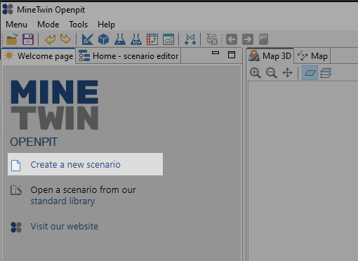 Create a scenario :: MineTwin documentation