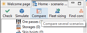 Scenario comparison mode