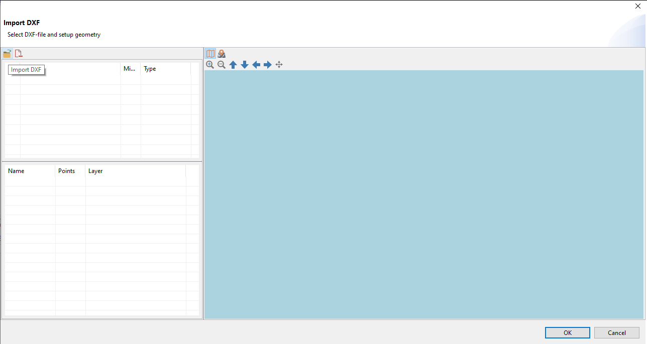 Import DXF dialog