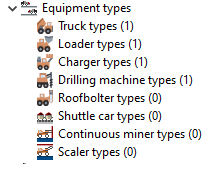 Imported equipment types in tree