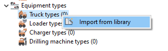 Importing truck type