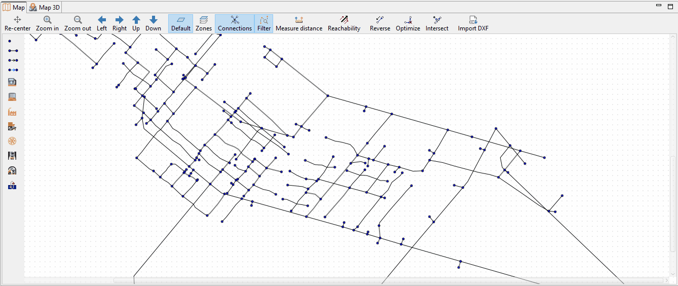 Mine layout in 3D view after importing from an external file