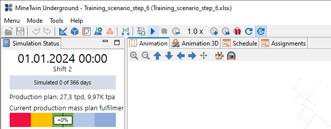 Start simulation button